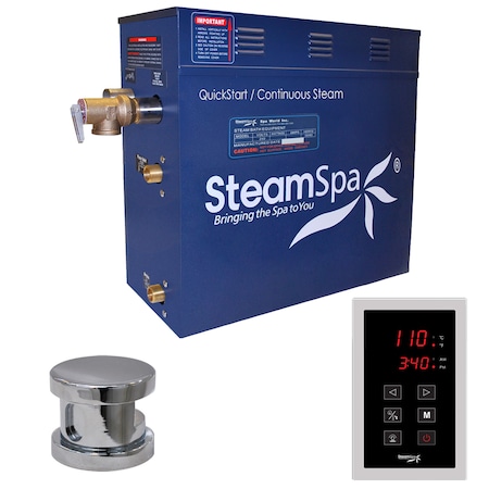 STEAMSPA Oasis 9 KW QuickStart Bath Generator in Polished Chrome OAT900CH